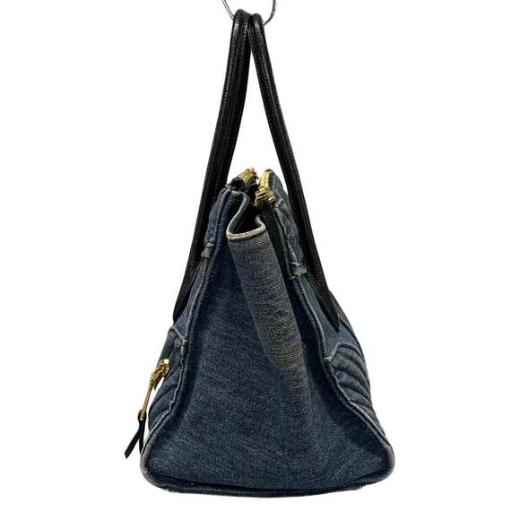 Miumiu Denim Biker Handbag Blue Leather - Picture 15 of 15